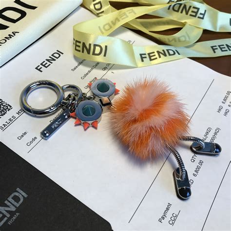 fendi keychain fur ball|real real Fendi keychains.